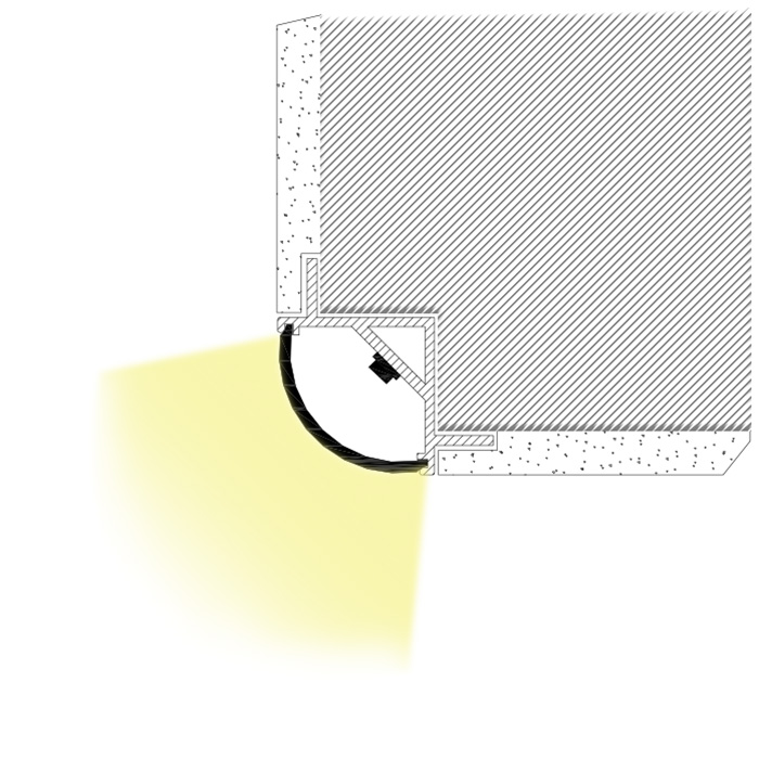 LED Channel Diffuser Corner Trim For Walls For 8mm LED Strips